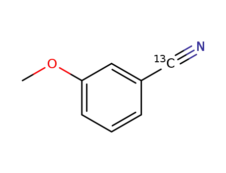 Molecular Structure of 159528-75-3 (3-Methoxybenzonitrile-cyano-13C)