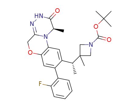 3-{(R)-1-[(R)-7-(2-fluorophenyl)-4-methyl-3-oxo-2,3,4,10-tetrahydro-9-oxa-1,2,4a-triazaphenanthren-6-yl]ethyl}-3-methylazetidine-1-carboxylic acid tert-butyl ester