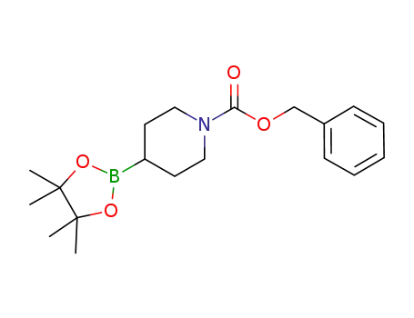 Molecular Structure of 1380313-68-7 (Benzyl 4-(4,4,5,5-tetramethyl-1,3,2-dioxaborolan-2-yl)piperidine-1-carboxylate)