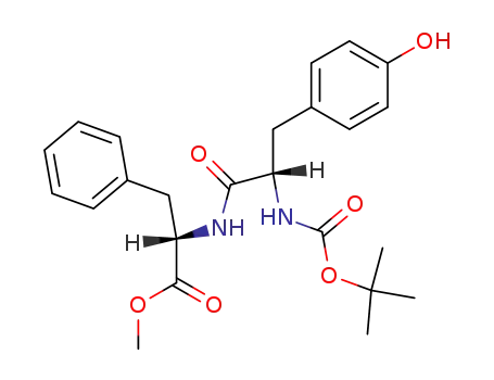 Molecular Structure of 69261-43-4 (L-Phenylalanine, N-[(1,1-dimethylethoxy)carbonyl]-L-tyrosyl-, methyl
ester)