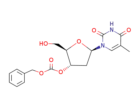 Molecular Structure of 139705-33-2 (Thymidine, 3'-(phenylmethyl carbonate))