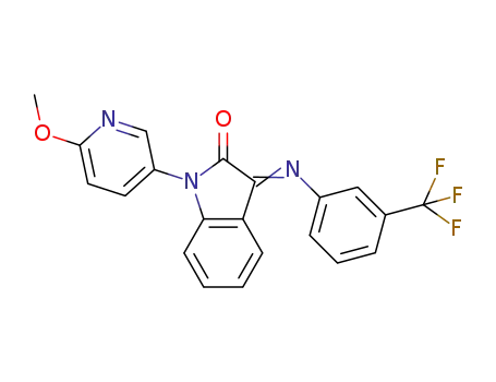 2H-Indol-2-one,
1,3-dihydro-1-(6-methoxy-3-pyridinyl)-3-[[3-(trifluoromethyl)phenyl]imino]
-
