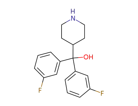 Molecular Structure of 117022-55-6 (α,α-bis(3-fluorophenyl)-4-piperidinemethanol)