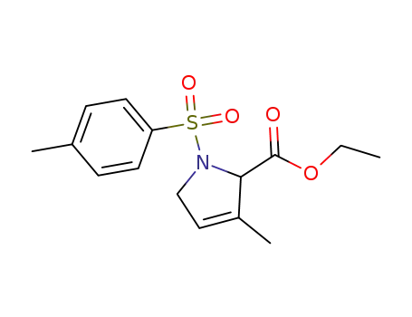 Molecular Structure of 3284-53-5 (1H-Pyrrole-2-carboxylicacid, 2,5-dihydro-3-methyl-1-[(4-methylphenyl)sulfonyl]-, ethyl ester)