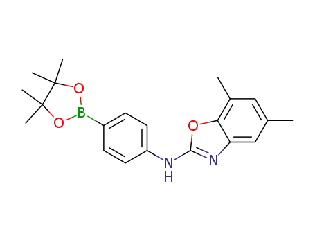 2-Benzoxazolamine,
5,7-dimethyl-N-[4-(4,4,5,5-tetramethyl-1,3,2-dioxaborolan-2-yl)phenyl]-