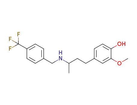 Molecular Structure of 1247013-24-6 (4-(3-(4-(trifluoromethyl)benzylamino)butyl)-2-methoxyphenol)