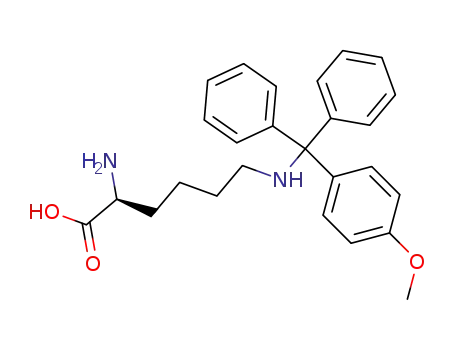 Molecular Structure of 159857-61-1 ((S)-2-amino-6-((4-methoxyphenyl)diphenylmethyl-amino)hexanoic acid)