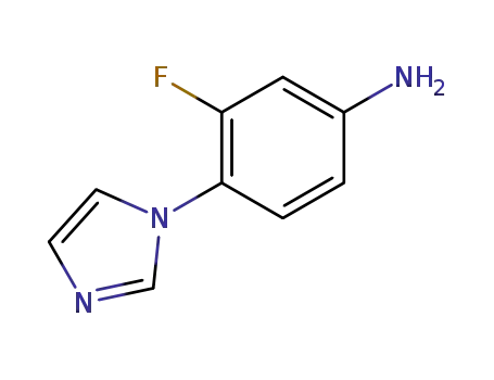Molecular Structure of 190200-19-2 (3-fluoro-4-(1H-imidazol-1-yl)aniline)