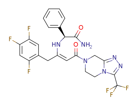 Molecular Structure of 769195-19-9 ((2S)-2({(1Z)-3-oxo-1-(2,4,5-trifluorobenzyl)-3-[3-(trifluoromethyl)-5,6-dihydro[1,2,4]triazolo[4,3-]pyrazin-7(8H)-yl]prop-1-enyl}amino-2-phenylethanamide))