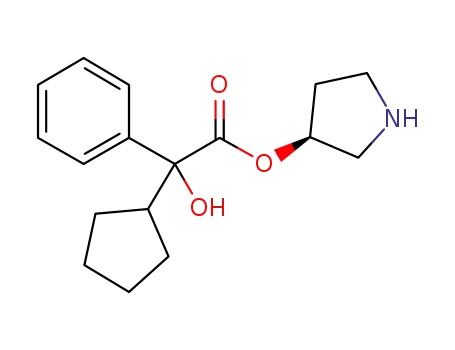 Molecular Structure of 719278-77-0 ((3S)-pyrrolidin-3-yl-cyclopentyl(hydroxy)phenyl acetate)