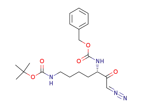 Carbamic acid,
[(1S)-1-(diazoacetyl)-5-[[(1,1-dimethylethoxy)carbonyl]amino]pentyl]-,
phenylmethyl ester