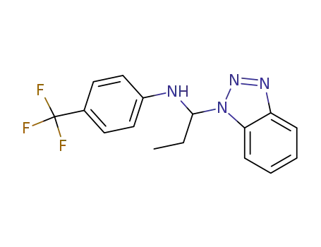 Molecular Structure of 343798-02-7 ((1-benzotriazol-1-yl-propyl)-(4-trifluoroMethyl-phenyl)-aMine)