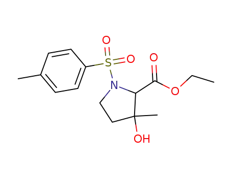 Molecular Structure of 3284-52-4 (ethyl 3-hydroxy-3-methyl-1-tosylpyrrolidine-2-carboxylate)