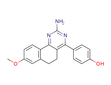 Molecular Structure of 1469863-67-9 (8-methoxy-4-(4-hydroxyphenyl)-5,6-dihydrobenzo[h]quinazolin-2-amine)
