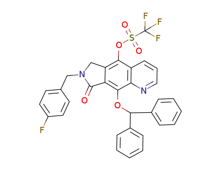 trifluoro-methanesulfonic acid 9-benzhydryloxy-7-(4-fluoro-benzyl)-8-oxo-7,8-dihydro-6H-pyrrolo[3,4-g]quinolin-5-yl ester