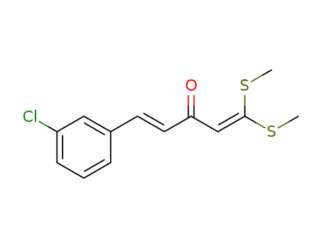 Molecular Structure of 1636155-19-5 ((E)-5-(3-chlorophenyl)-1,1-bis(methylthio)penta-1,4-dien-3-one)