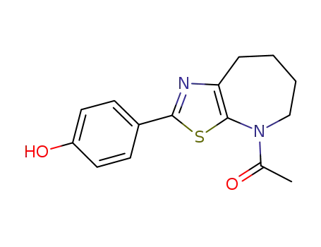 Molecular Structure of 1004764-62-8 (4-(4-acetyl-5,6,7,8-tetrahydro-4H-[1,3]thiazolo[5,4-b]azepin-2-yl)phenol)