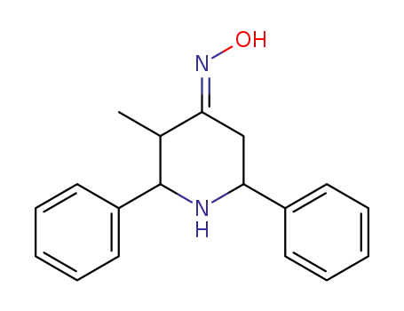 Molecular Structure of 37418-37-4 (3-Methyl-2,6-diphenyl-piperidin-4-one oxime)