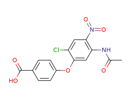 Molecular Structure of 1579231-58-5 (4-(2'-Chloro-4'-nitro-5'-acetamidophenoxy)benzoic acid)