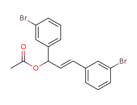 Molecular Structure of 1445949-58-5 (rac-(E)-1,3-bis(3-bromophenyl)-2-propen-1-yl acetate)