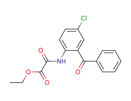 Molecular Structure of 19144-20-8 (ETHYL 2-(2-BENZOYL-4-CHLOROANILINO)-2-OXOACETATE)