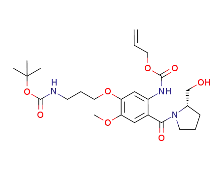 tert-butyl (S)-(3-(5-(((allyloxy)carbonyl)amino)-4-(2-(hydroxymethyl)pyrrolidine-1-carbonyl)-2-methoxyphenoxy)propyl)carbamate