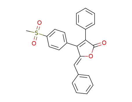 Molecular Structure of 1448458-77-2 ((5Z)-5-(benzylidene)-4-(4-(methylsulfonyl)phenyl)-3-phenylfuran-2(5H)-one)
