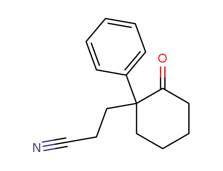 Molecular Structure of 32231-10-0 (3-(2-oxo-1-phenylcyclohexyl)propanenitrile)