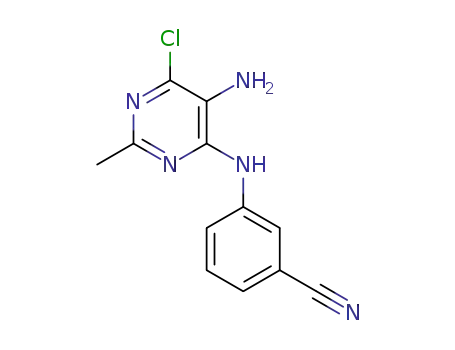 Molecular Structure of 1609009-30-4 (3-((5-amino-6-chloro-2-methylpyrimidin-4-yl)amino)benzonitrile)