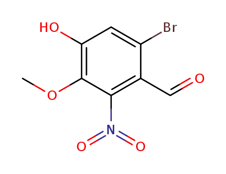 Molecular Structure of 36225-16-8 (6-bromo-4-hydroxy-3-methoxy-2-nitrobenzaldehyde)