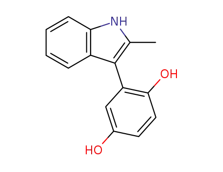Molecular Structure of 80641-50-5 (1,4-Benzenediol, 2-(2-methyl-1H-indol-3-yl)-)