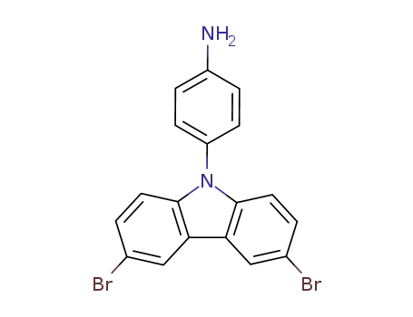 Molecular Structure of 255829-25-5 (Benzenamine, 4-(3,6-dibromo-9H-carbazol-9-yl)-)