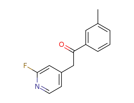 Molecular Structure of 303162-49-4 (Ethanone, 2-(2-fluoro-4-pyridinyl)-1-(3-methylphenyl)-)