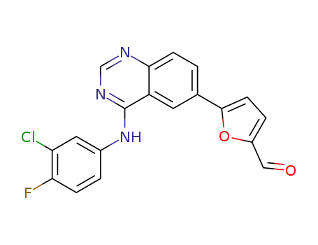 N-(3-chloro-4-fluorophenyl)-6-(5-formyl-2-furyl)-4-quinazolinamine