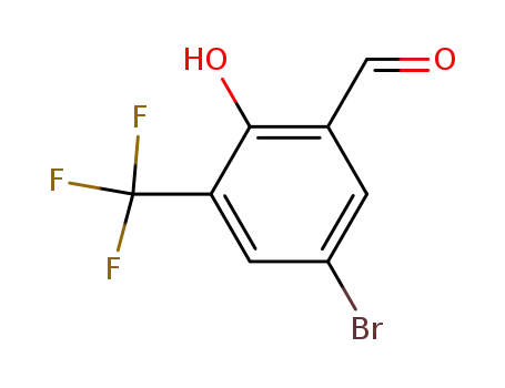 Molecular Structure of 251300-30-8 (5-Bromo-2-hydroxy-3-(trifluoromethyl)benzaldehyde)