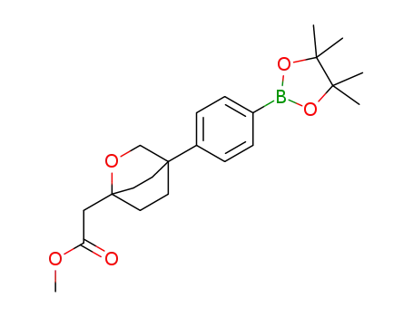 Molecular Structure of 1477524-09-6 (methyl 2-(4-(4-(4,4,5,5-tetramethyl-1,3,2-dioxaborolan-2-yl)phenyl)-2-oxabicyclo[2.2.2]octan-1-yl)acetate)