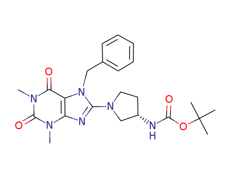 Carbamic acid,
[(3S)-1-[2,3,6,7-tetrahydro-1,3-dimethyl-2,6-dioxo-7-(phenylmethyl)-1H-
purin-8-yl]-3-pyrrolidinyl]-, 1,1-dimethylethyl ester