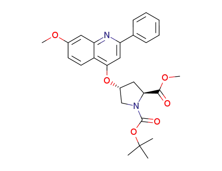 Molecular Structure of 259214-70-5 (1,2-Pyrrolidinedicarboxylic acid,
4-[(7-methoxy-2-phenyl-4-quinolinyl)oxy]-, 1-(1,1-dimethylethyl) 2-methyl
ester, (2S,4R)-)