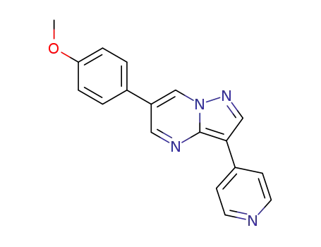 Molecular Structure of 216661-58-4 (Pyrazolo[1,5-a]pyrimidine, 6-(4-methoxyphenyl)-3-(4-pyridinyl)-)