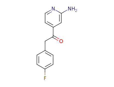 Molecular Structure of 452056-80-3 (1-(2-AMinopyridin-4-yl)-2-(4-fluorophenyl)-ethanone)