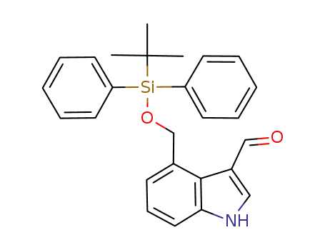 Molecular Structure of 862297-61-8 (4-[(tert-butyldiphenylsilyloxy)methyl]indole-3-carboxaldehyde)