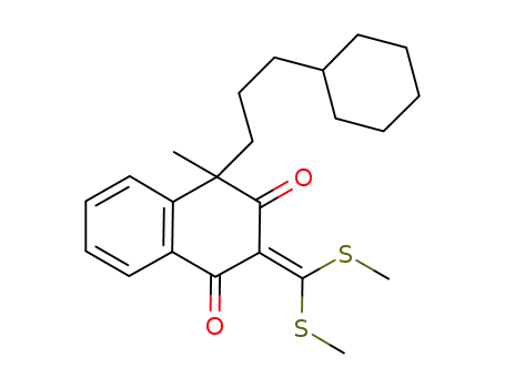 Molecular Structure of 847443-11-2 (1,3(2H,4H)-Naphthalenedione,
2-[bis(methylthio)methylene]-4-(3-cyclohexylpropyl)-4-methyl-)