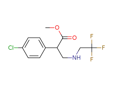 Molecular Structure of 1001180-65-9 (methyl 2-(4-chlorophenyl)-3-((2,2,2-trifluoroethyl)amino)propanoate)