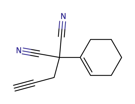 Molecular Structure of 64686-38-0 (Propanedinitrile, 1-cyclohexen-1-yl-2-propynyl-)