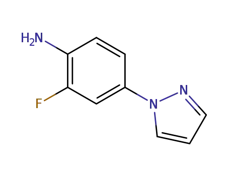 Molecular Structure of 1147557-79-6 (2-fluoro-4-(1H-pyrazol-1-yl)aniline)