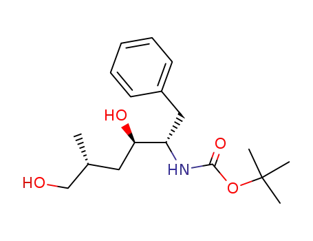 Molecular Structure of 637024-74-9 (Carbamic acid,
[(1S,2R,4R)-2,5-dihydroxy-4-methyl-1-(phenylmethyl)pentyl]-,
1,1-dimethylethyl ester)
