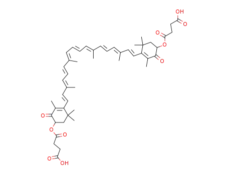 rac-succinic acid mono-(4-{18-[4-(3-carboxy-propionyloxy)-2,6,6-trimethyl-3-oxo-cyclohex-1-enyl]-3,7,12,16-tetramethyl-octadeca-1,3,5,7,9,11,13,15,17-nonaenyl}-3,5,5-trimethyl-2-oxo-cyclohex-3-enyl) ester