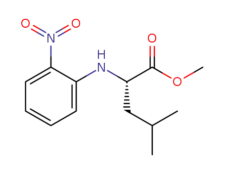 Molecular Structure of 1313392-70-9 ((2S)-4-methyl-2-(2-nitrophenylamino)pentanoic acid methyl ester)