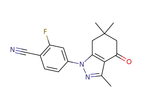 2-fluoro-4-(3,6,6-trimethyl-4-oxo-4,5,6,7-tetrahydro-1H-indazole-1-yl)benzonitrile