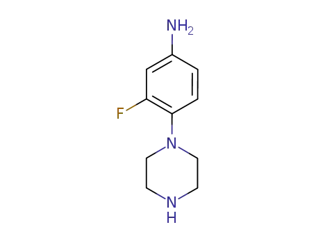 Molecular Structure of 212694-67-2 (3-FLUORO-4-(1-PIPERAZINYL)-BENZENAMINE)